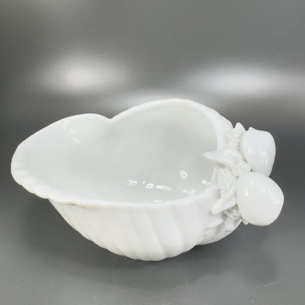 Fitz & Floyd White Seashell Bowl Turbinate Starfish 1983 Japan Fine‎ Porcelain